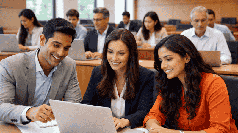 Working professionals pursuing GMAT and executive MBA programs in top Indian B-schools
